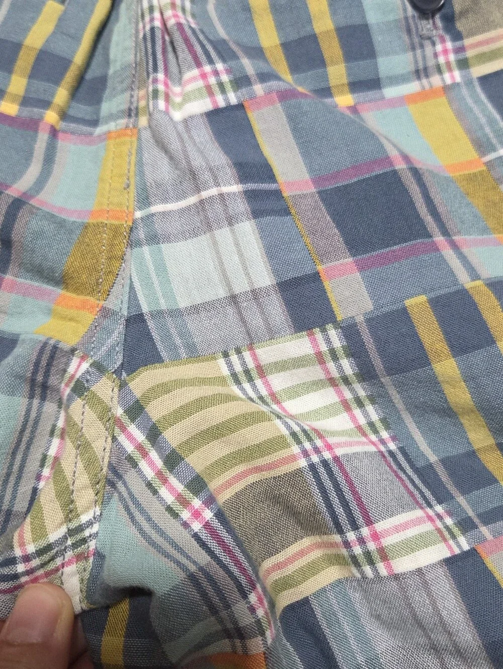 J.Crew 6 dock short in Indian madras patchwork plaid Mens XS Summer Comfort
